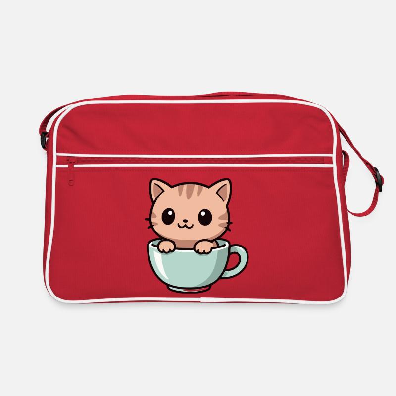 Chat dans une tasse à café - Motif mignon Sac Retro