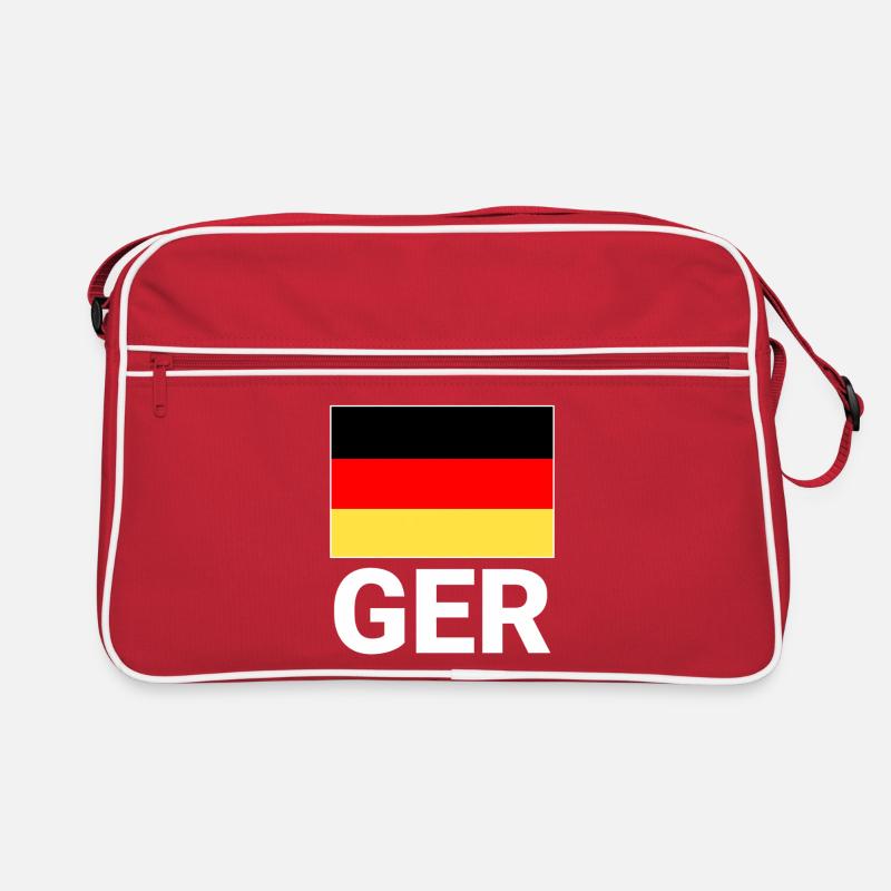 Drapeau allemand avec abréviation CECR - Sac Retro - rouge/blanc
