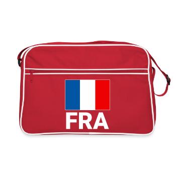 Drapeau français sportif avec abréviation FRA - Sac Retro - rouge/blanc - Devant