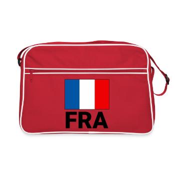 Drapeau français sportif avec abréviation FRA - Sac Retro - rouge/blanc - Devant