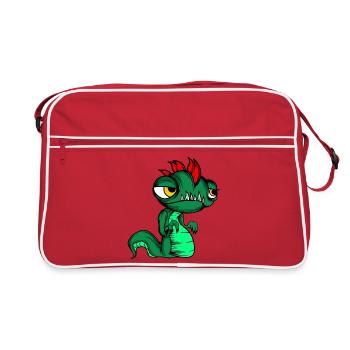 Petite chemise fantastique style serpent lézard fantastique - Sac Retro - rouge/blanc - Devant