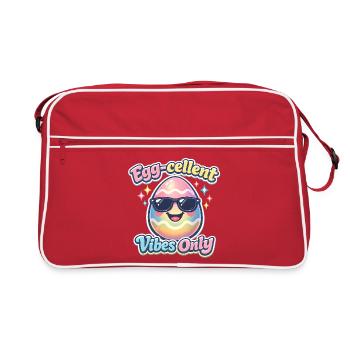 Egg Cellent Vibes Only Easter Easter Egg - Retro Bag - red/white - Front