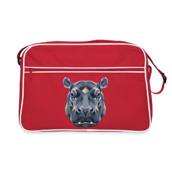 Nilpferd Flusspferd Mama Hippopotamus Cooles Hippo - Retro Bag - red/white - Front