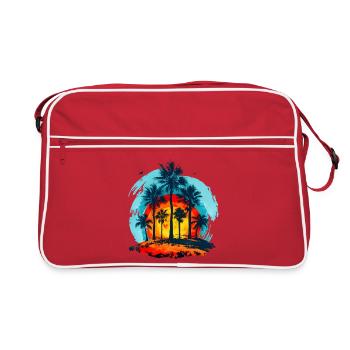 Palm trees at tropical sunset - Retro Bag - red/white - Front