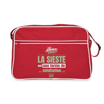 La sieste est une forme de méditation – humour - Sac Retro - rouge/blanc - Devant