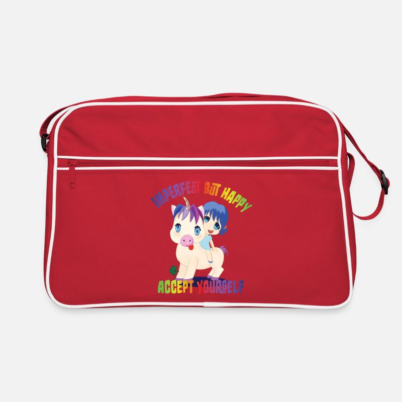 Dessin animé de l’acceptation de soi de la licorne Sac Retro