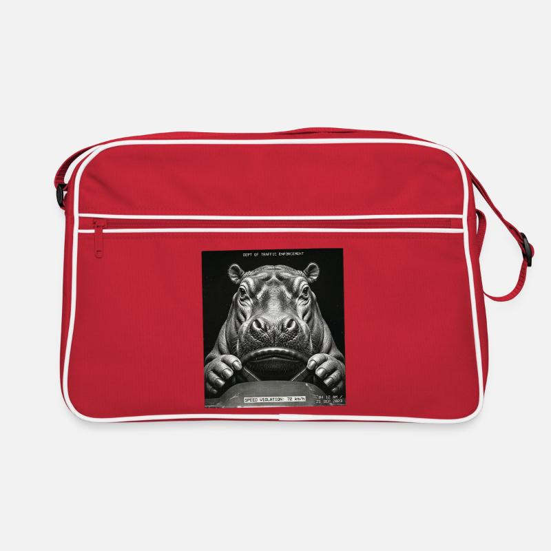 Nilpferd Radar Kontrolle Blitzer Retro Tasche