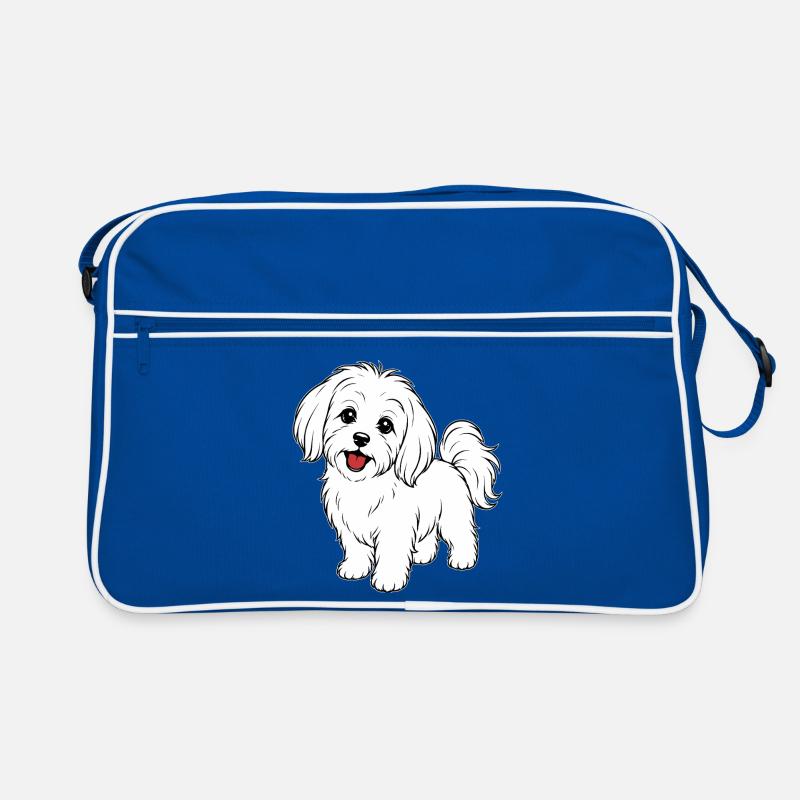 Maltese dog white Retro Bag