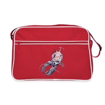 Pastel Space Lobster - Retro Bag - red/white - Front