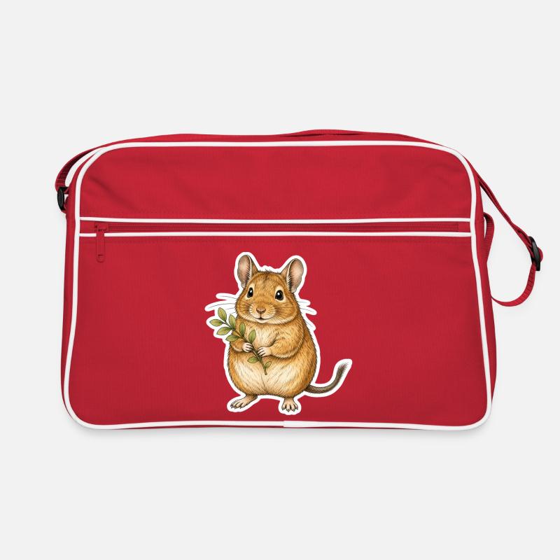 Degu tenant la branche feuillue Sac Retro