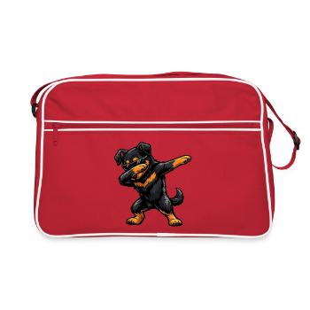 Dabbing Beauceron - Retro Bag - red/white - Front