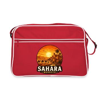 Sahara Morocco Desert Sunset - Retro Bag - red/white - Front