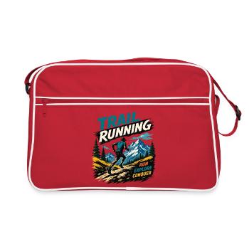 Course en sentier. Cours. Explorez. Conquérir - Sac Retro - rouge/blanc - Devant