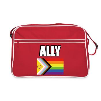 Drapeau de la fierté inclusive Allié Gay - Sac Retro - rouge/blanc - Devant