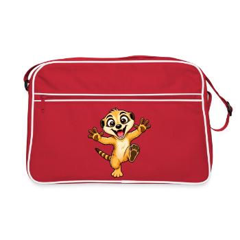 Idée de cadeau - Suricate drôle - Sac Retro - rouge/blanc - Devant