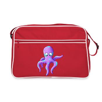 Pop Art du Calamar Violet - Sac Retro - rouge/blanc - Devant