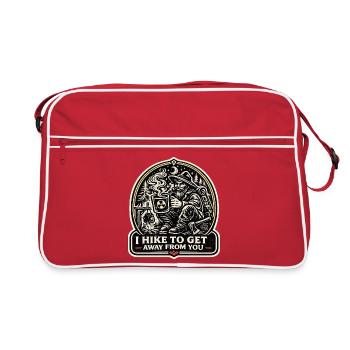 I Hike To Get Away From You Introvert - Retro Tasche - Rot/Weiß - Vorne