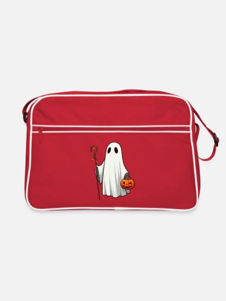 Geisterkürbis - Retro Tasche - Rot/Weiß