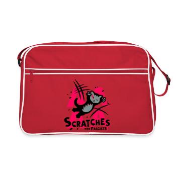 Kratzer gegen Rassismus - Retro Tasche - Rot/Weiß - Vorne