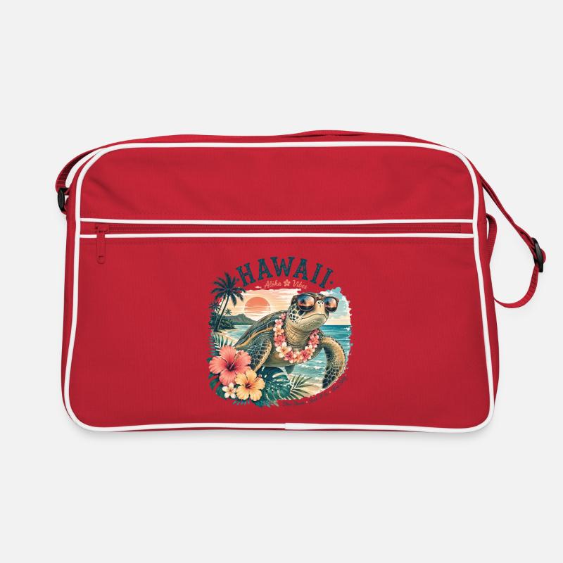 Tortue hawaïenne avec lunettes de soleil Sac Retro