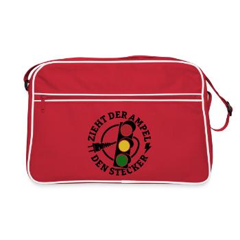 Zieht der Ampel den Stecker - Spruch - Retro Tasche - Rot/Weiß - Vorne