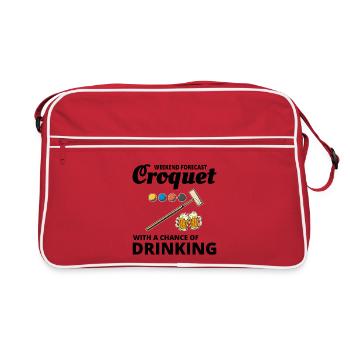 Croquet Players Drinking Drink Funny - Retro Bag - red/white - Front