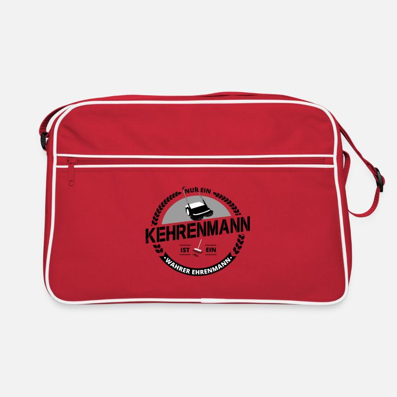 Nur ein KEHRENMANN ist ein wahrer Ehrenmann 🧹 - Retro Tasche - Rot/Weiß