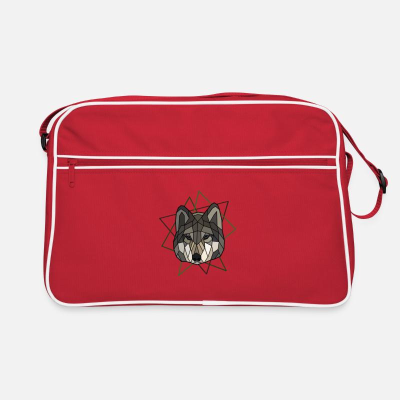 Wolf - Retro Tasche - Rot/Weiß
