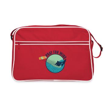 Kitesurf cadeau Kiteboarding Kitesurfer Gesche - Sac Retro - rouge/blanc - Devant