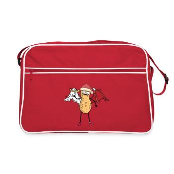 St. Nicholas peanut heavenly devilish xmas Santa - Retro Bag - red/white - Front