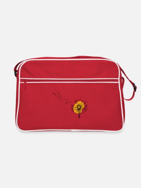 Pusteblume - Retro Tasche - Rot/Weiß - Vorne