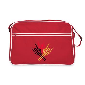 Squelette Main Allemagne Allemand Symbole Métal - Sac Retro - rouge/blanc - Devant