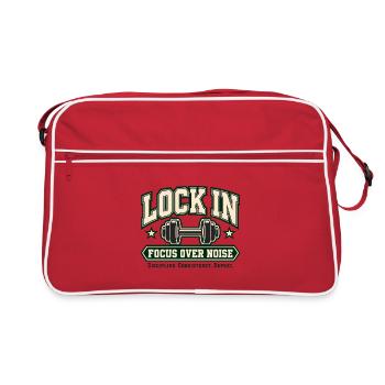 Lock In – Fokus statt Lärm - Retro Tasche - Rot/Weiß - Vorne