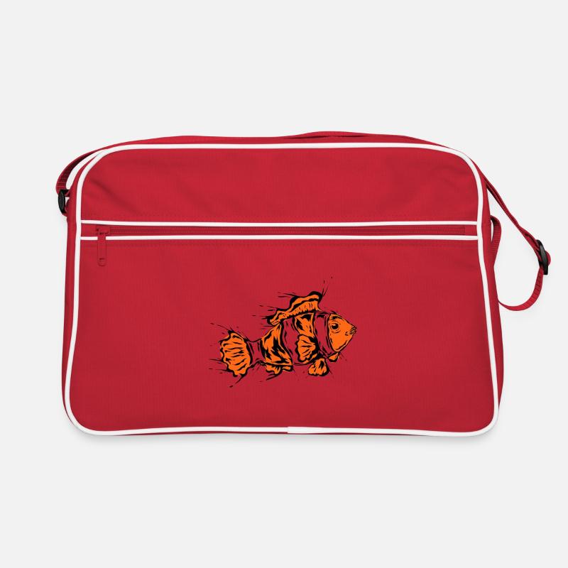 Clownfisch - Retro Tasche - Rot/Weiß