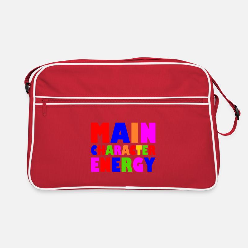 Main character energy - Retro Tasche - Rot/Weiß
