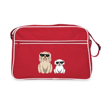 Cool Dog Sunglasses Goggles Dog Holder Dog - Retro Bag - red/white - Front