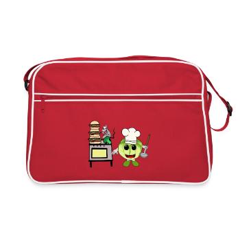 chou cuisinier cuisiniers cuisinier cuisinier hôte cuisine - Sac Retro - rouge/blanc - Devant