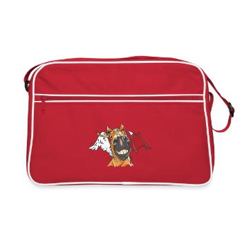 Tête de cheval cheval Chevaux Ange Diable Cheval - Sac Retro - rouge/blanc - Devant