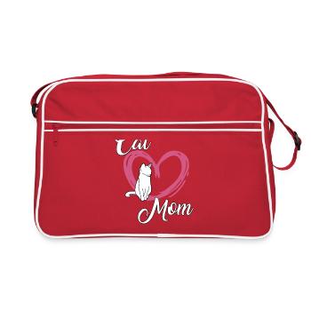 Chats mignons Maman Chats Fan Cadeau Chats - Sac Retro - rouge/blanc - Devant