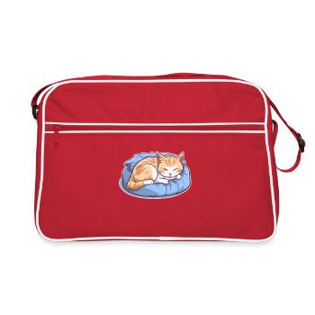 Sleep shirt for long sleepers and cat owners. - Retro Bag - red/white - Front
