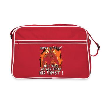 Berserker Rage Unaufhaltsame Wut der Wikinger - Retro Tasche - Rot/Weiß - Vorne