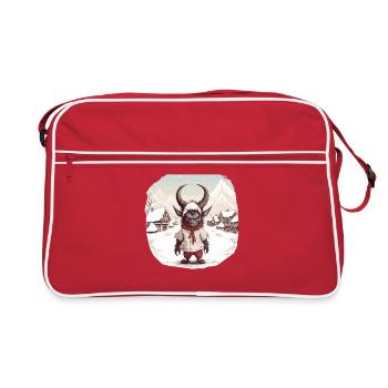 Masque de Krampus | Costume de Krampus - Sac Retro - rouge/blanc - Devant