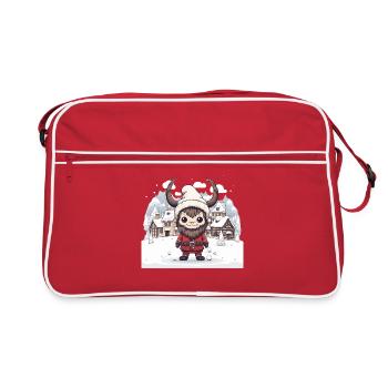 Krampus T Père Noël démoniaque Krampus kawaii - Sac Retro - rouge/blanc - Devant