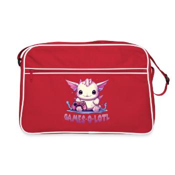 Gamer Axolotl Anime Axolotl T pour les fans de jeu - Sac Retro - rouge/blanc - Devant
