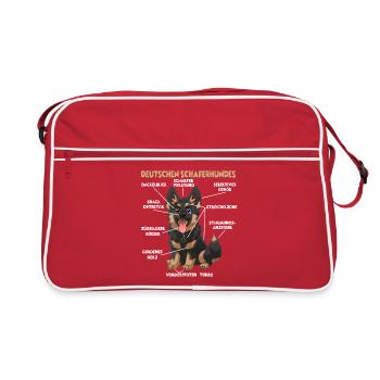 Allemand Boxer Dog Walk T Dog Lover Chiens Boxer - Sac Retro - rouge/blanc - Devant