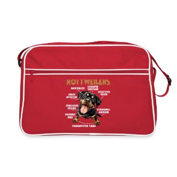 Drôle de Rottweiler T pour les promenades de chiens des propriétaires de chiens - Sac Retro - rouge/blanc - Devant