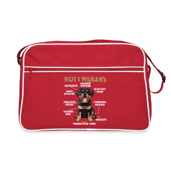 Drôle de Rottweiler T pour les promenades de chiens des propriétaires de chiens - Sac Retro - rouge/blanc - Devant