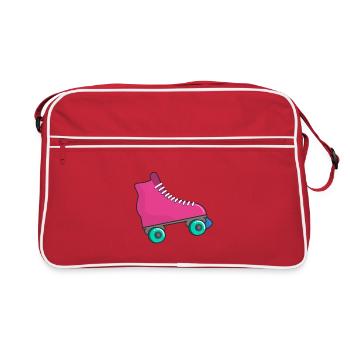 Roller skates in pink roller skating - Retro Bag - red/white - Front