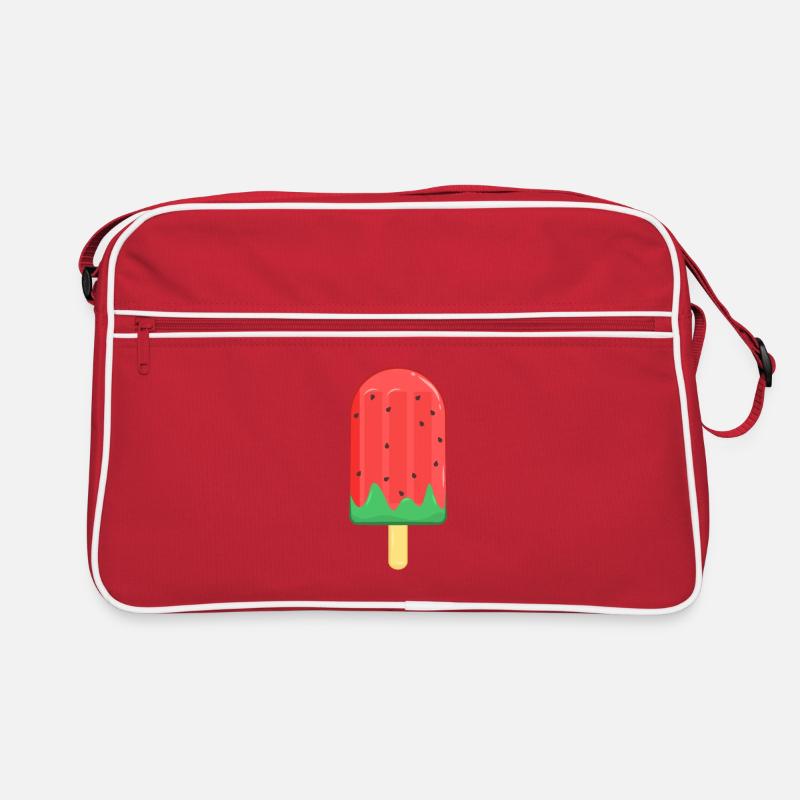 Sommer Eis - Retro Tasche - Rot/Weiß