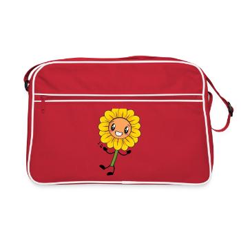Sonnenblume - Retro Tasche - Rot/Weiß - Vorne